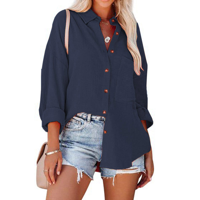 WOLLY™ | Casual Button Down Long Sleeve Blouse - Maison Léa &amp; Lou