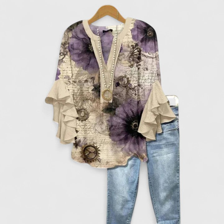 Isabella™ | Ruffle Sleeve Blouse - Maison Léa &amp; Lou