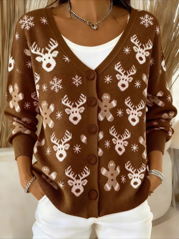 RedNose™ | Reindeer Fair Isle Cardigan - Maison Léa &amp; Lou