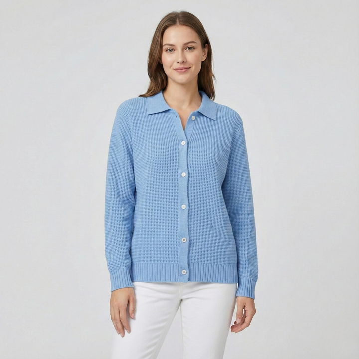 Beatrix - Collared Knit Cardigan