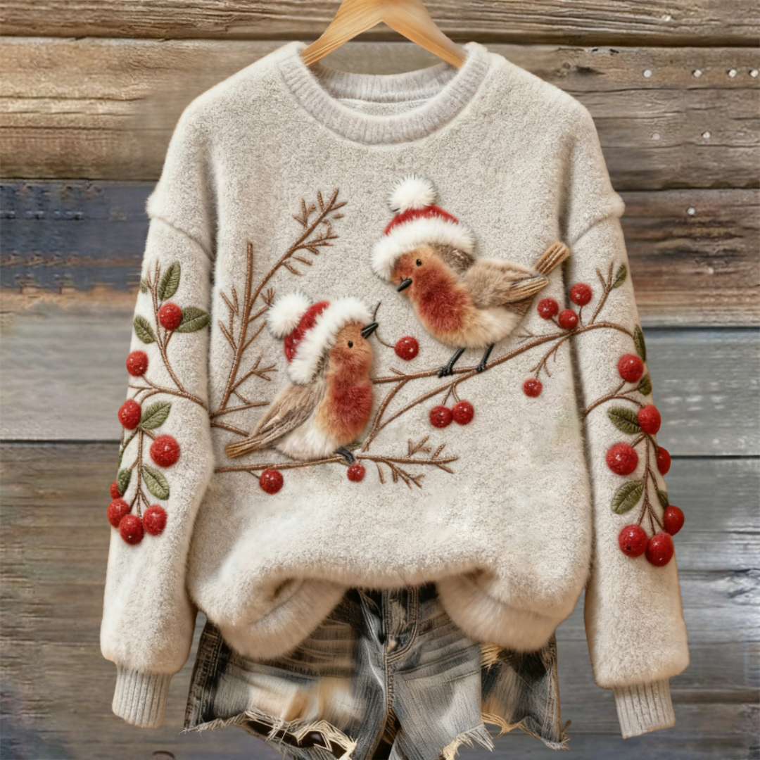 ROBIN™ | Redbreast Teddy Sweater - Maison Léa & Lou