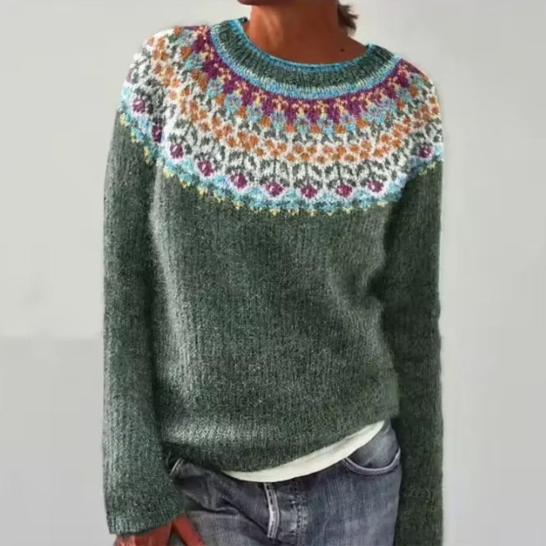 Sarah - Retro Scandinavian knitted sweater - Maison Léa & Lou