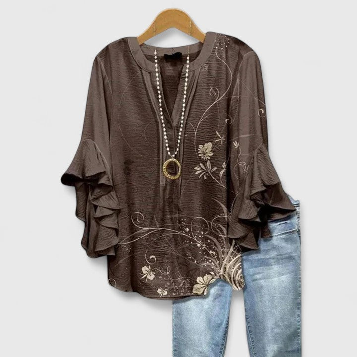 Isabella™ | Ruffle Sleeve Blouse - Maison Léa &amp; Lou
