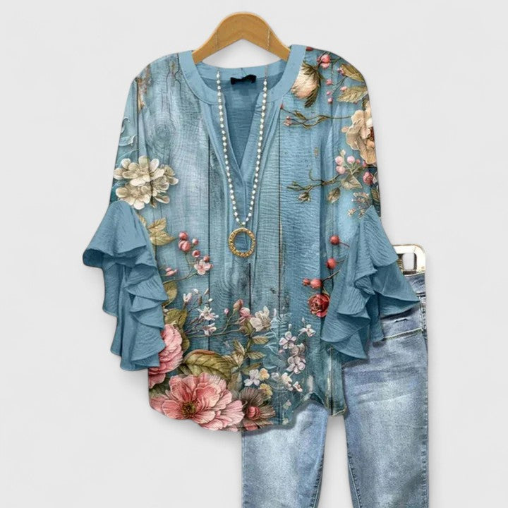 Isabella™ | Ruffle Sleeve Blouse - Maison Léa &amp; Lou