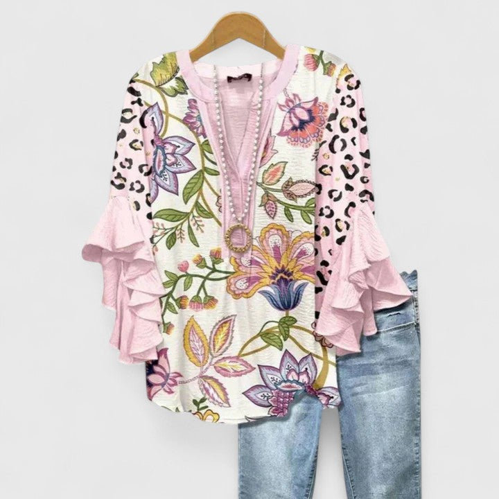 Isabella™ | Ruffle Sleeve Blouse - Maison Léa &amp; Lou