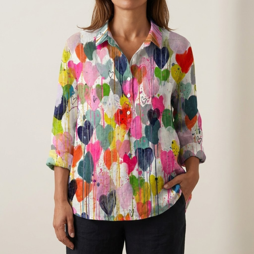 Thalia™ | Blusa Fantasia in Lino Senza Tempo