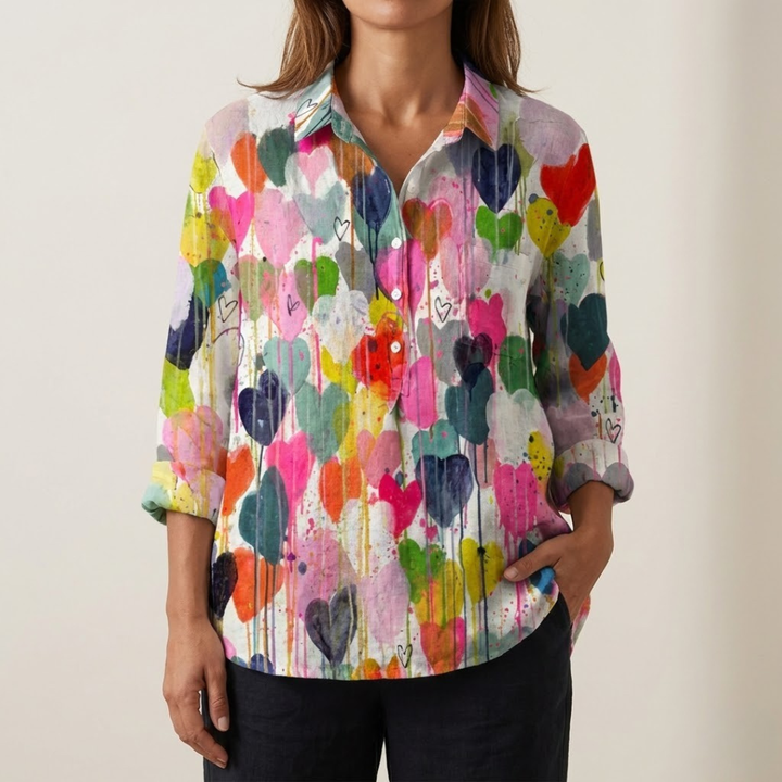 Thalia™ | Blusa Fantasia in Lino Senza Tempo