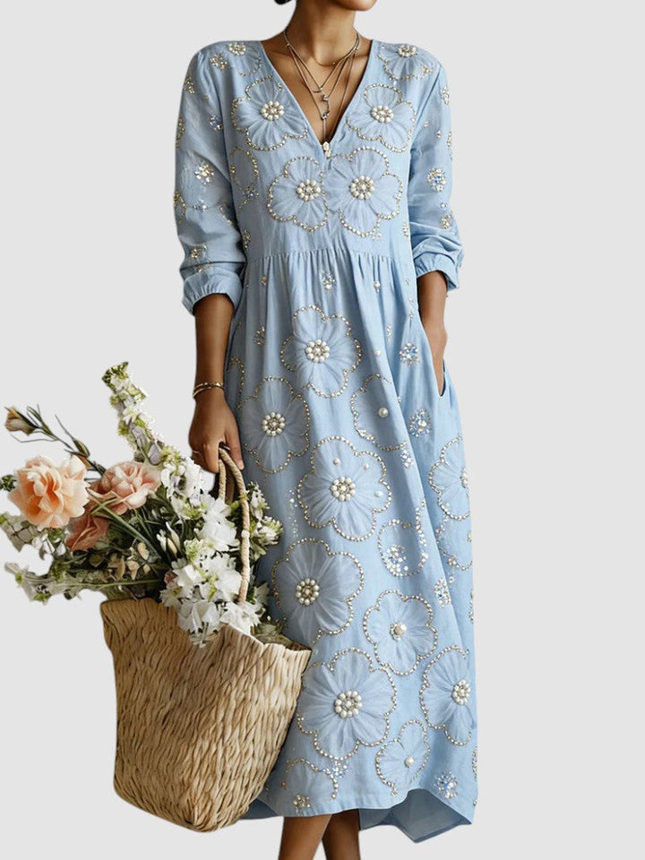 LENA™ | FLORAL MIDI DRESS - Maison Léa &amp; Lou