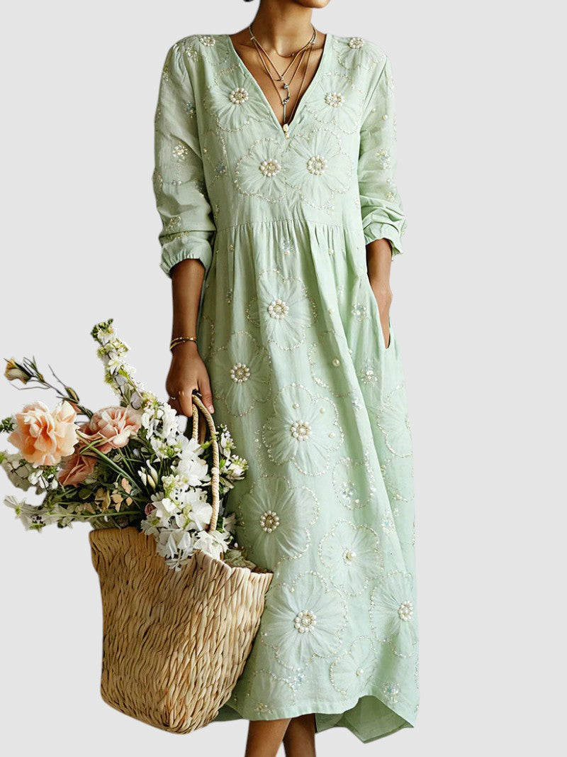 LENA™ | FLORAL MIDI DRESS - Maison Léa &amp; Lou