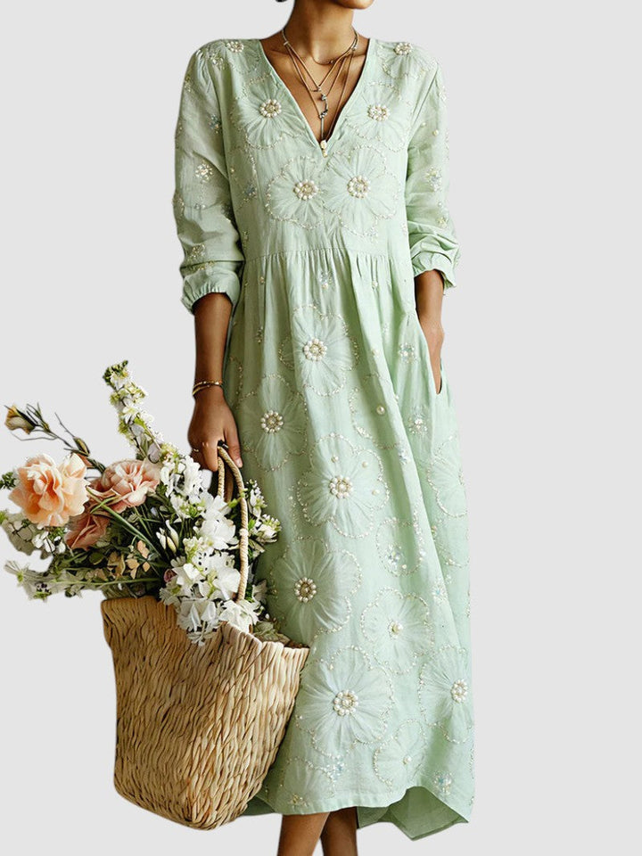 LENA™ | FLORAL MIDI DRESS - Maison Léa &amp; Lou