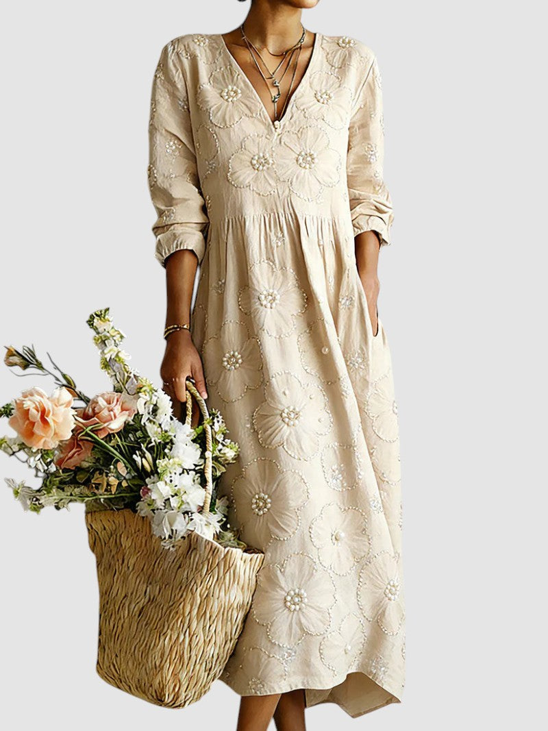 LENA™ | FLORAL MIDI DRESS - Maison Léa &amp; Lou