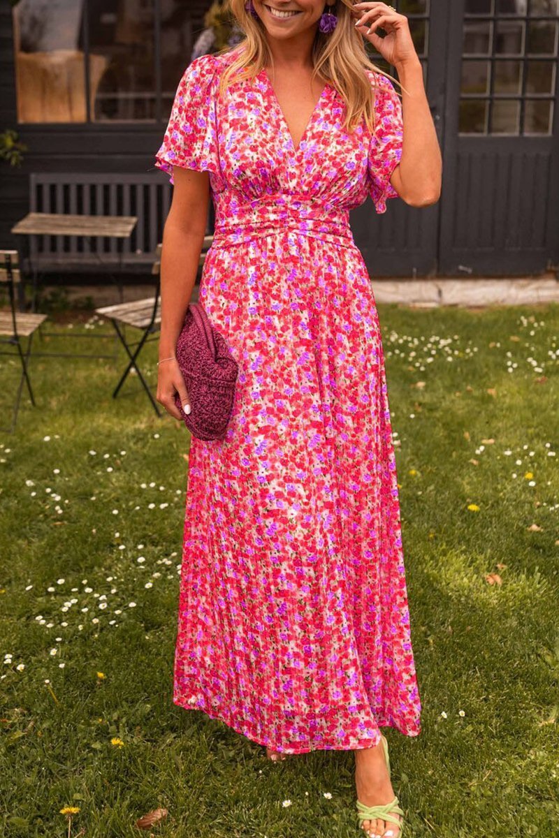 Mia™ | Flattering Printed Maxi Dress - Maison Léa &amp; Lou