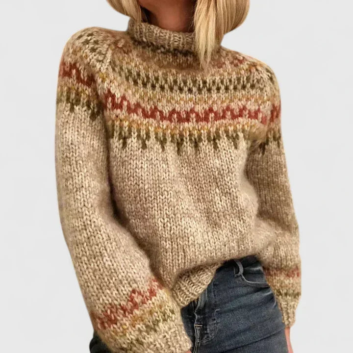 Carys | Nordic Pattern Roll-Neck Sweater - Maison Léa & Lou