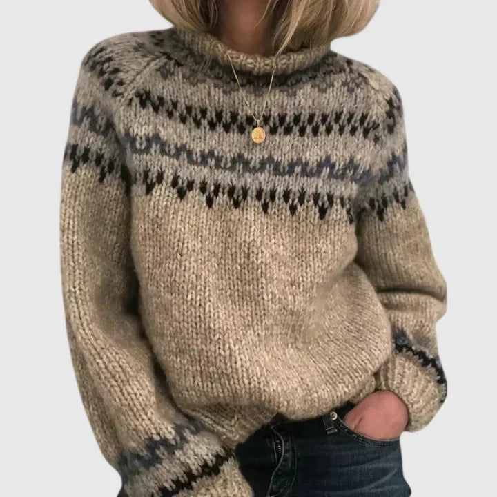 Carys | Nordic Pattern Roll-Neck Sweater - Maison Léa & Lou