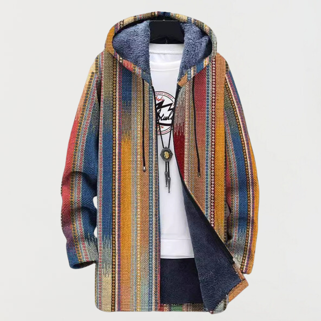 Hayden | Striped Print Hooded Coat - Maison Léa &amp; Lou