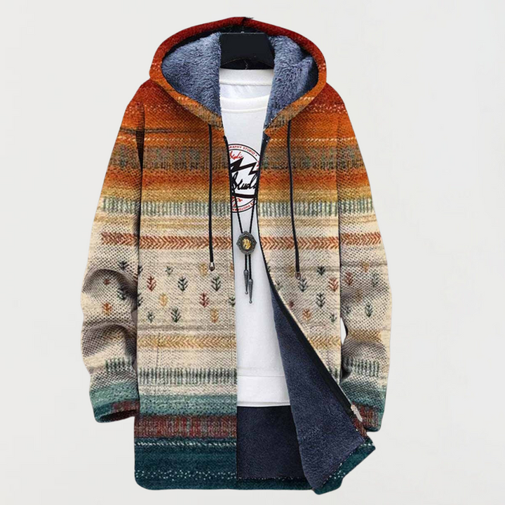 Rowan | Autumn Stripe Hooded Coat - Maison Léa &amp; Lou