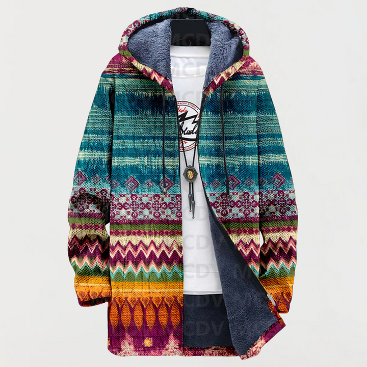 Phoenix | Ethnic Print Hooded Jacket - Maison Léa &amp; Lou