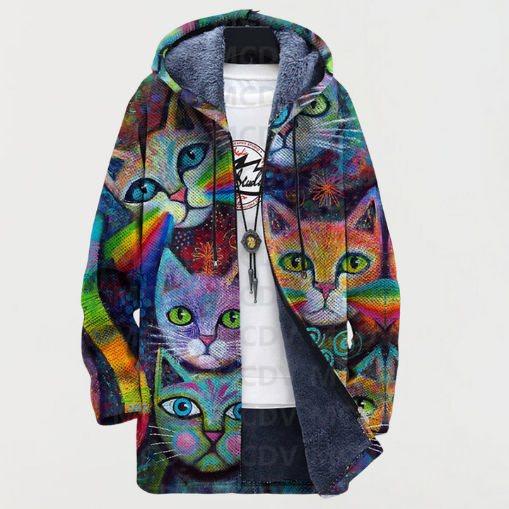 Finley | Rainbow Cat Print Hoodie - Maison Léa &amp; Lou