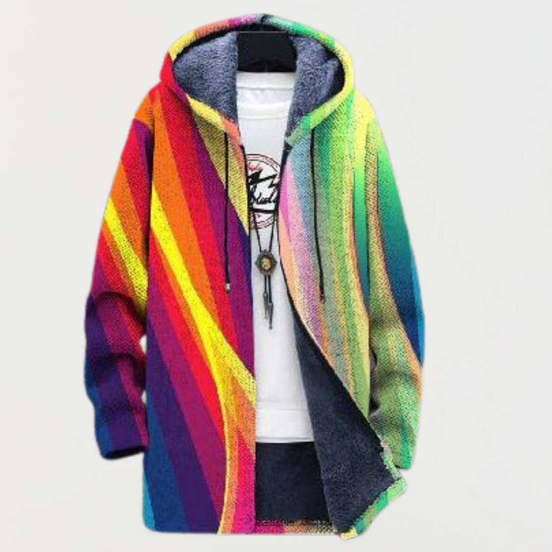 Cameron | Rainbow Striped Hooded Sweatshirt - Maison Léa &amp; Lou