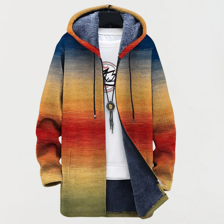 Rory | Sunset Gradient Print Hooded Coat - Maison Léa &amp; Lou