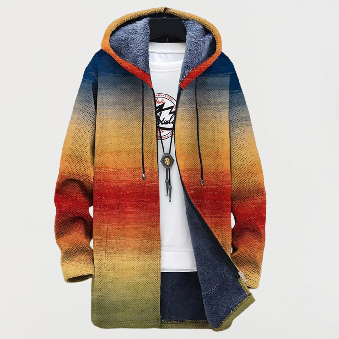 Rory | Sunset Gradient Print Hooded Coat - Maison Léa &amp; Lou