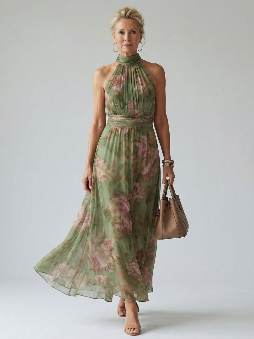 Naomi | Halter Maxi Dress - Maison Léa & Lou
