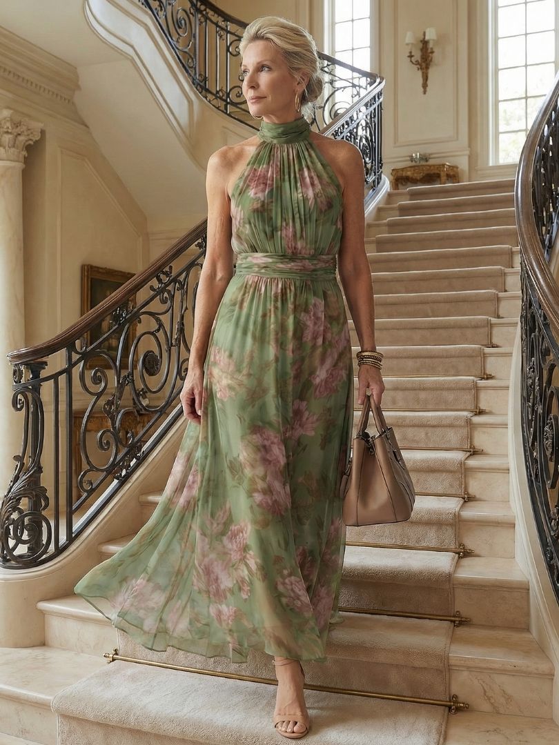 Naomi | Halter Maxi Dress - Maison Léa &amp; Lou