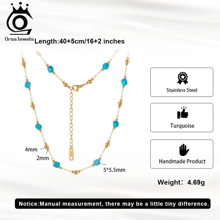 Collana e bracciale Choker Turchese