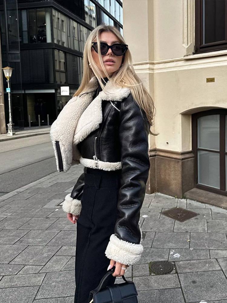 Liv | Cropped Shearling coat - Maison Léa &amp; Lou