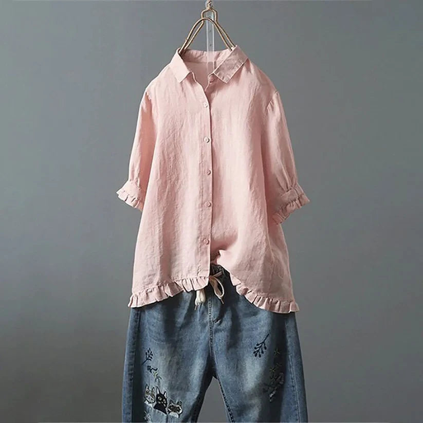 Lene™ | Elegant Bomuldsbluse - Maison Léa &amp; Lou