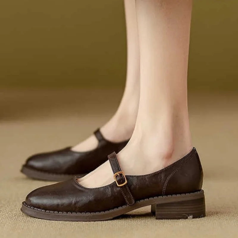 Alicia™ | Classic Leather Mary Janes - Maison Léa & Lou