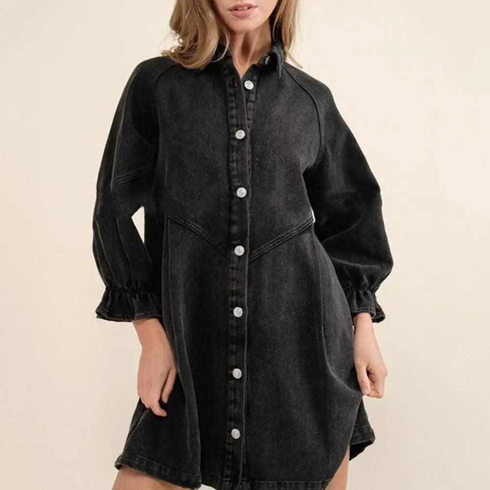 Lillian™ | Oversize Skjortekjole i Denim - Maison Léa &amp; Lou