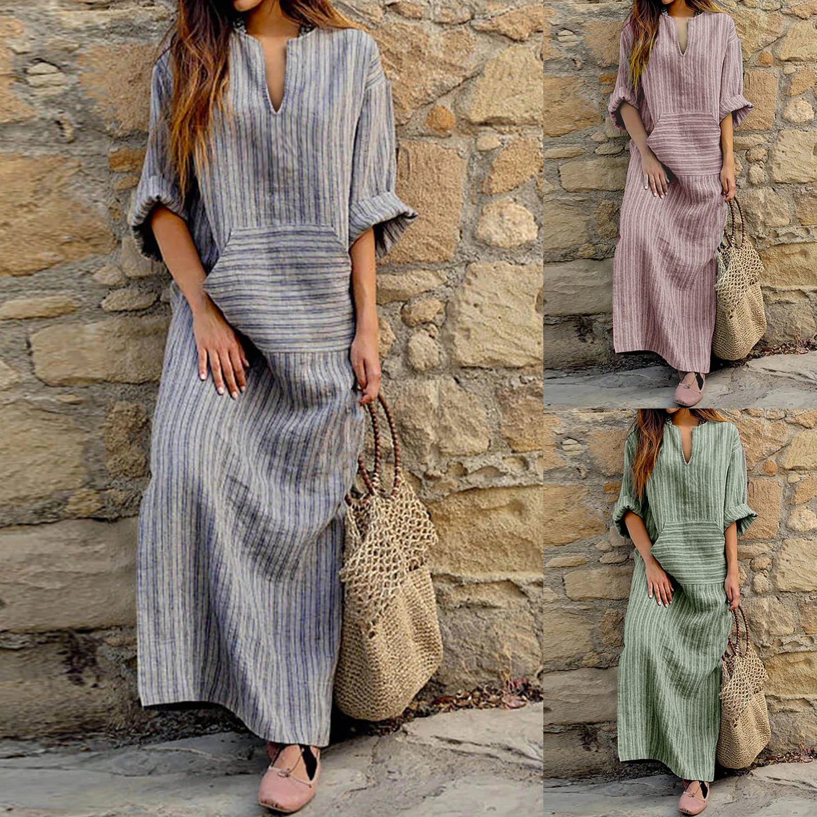 BO™ | Oversized Striped Dress - Maison Léa & Lou