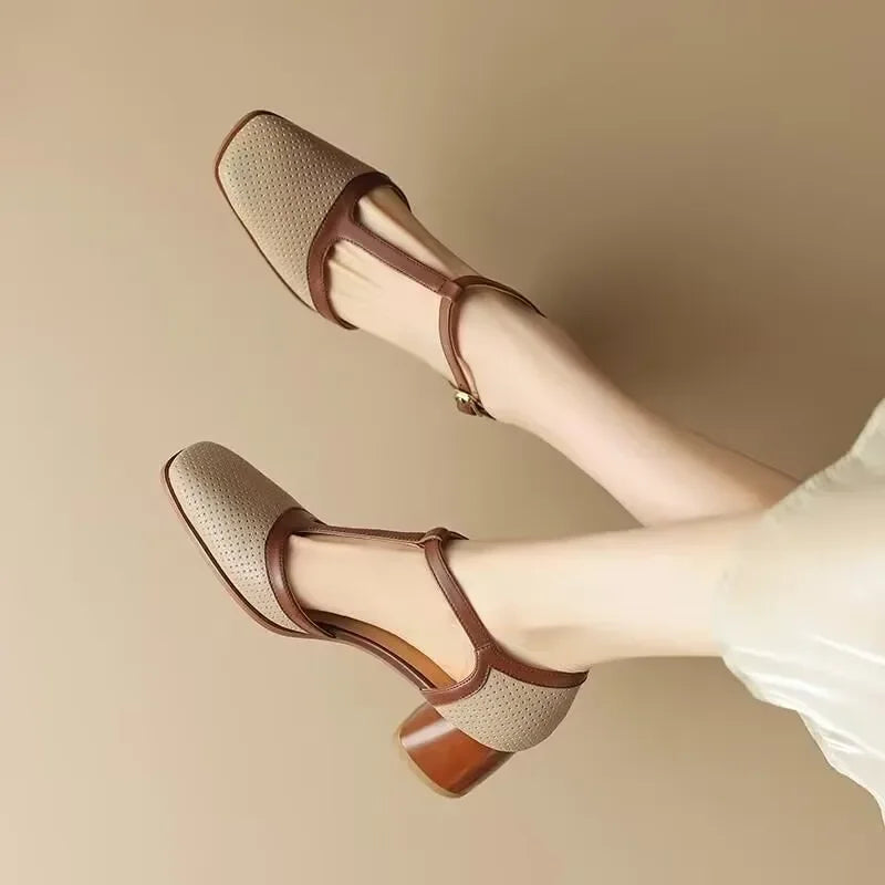 Isava™ | Mid Heel Shoes Real Leather - Maison Léa &amp; Lou