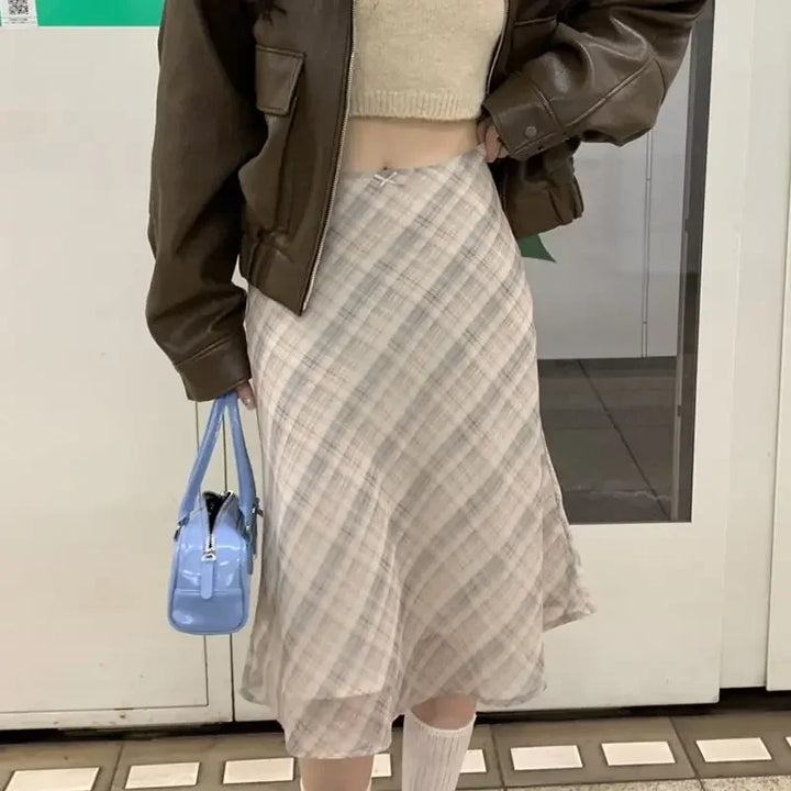 MORIAH™ – Classic Plaid Midi Skirt - Maison Léa &amp; Lou