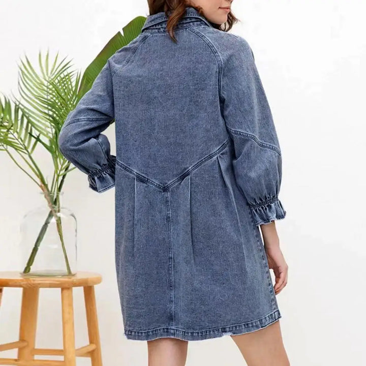 Lillian™ | Oversize Skjortekjole i Denim - Maison Léa &amp; Lou