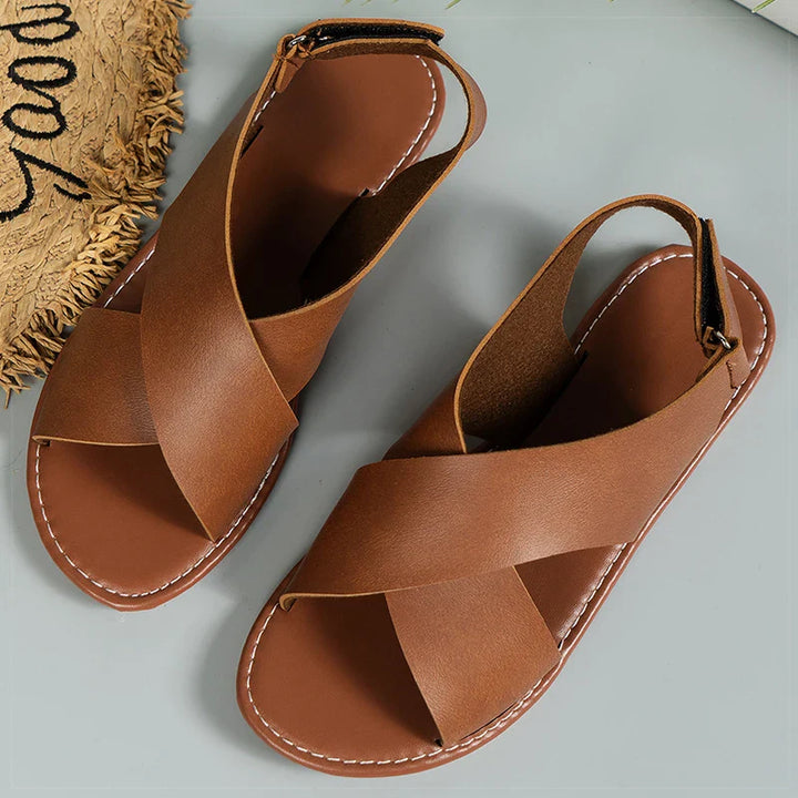 TANYA™ – Sleek Criss-Cross Flat Sandals - Maison Léa &amp; Lou
