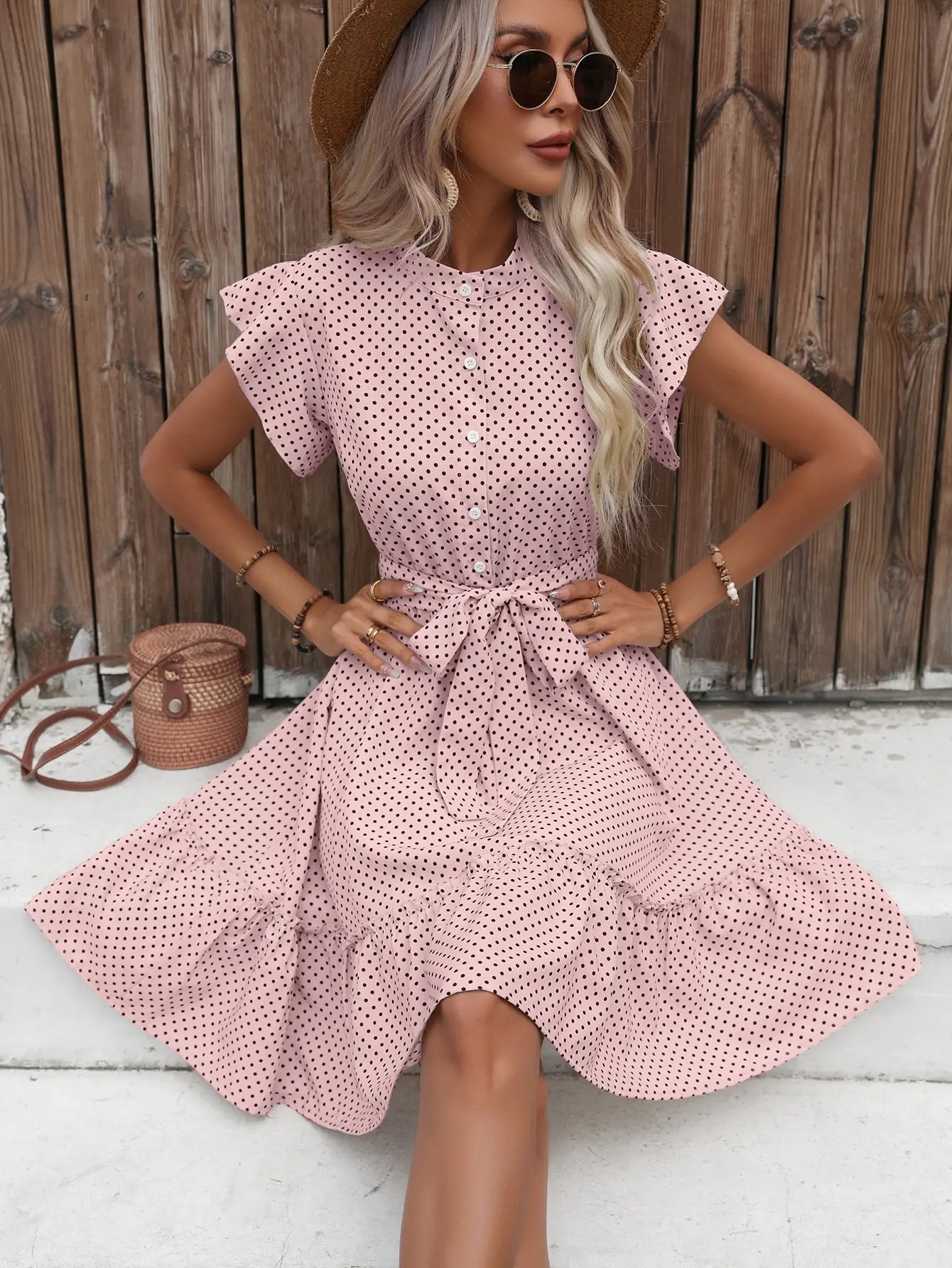Charlotte™ | Kjole med Bindebånd ved Taljen - Maison Léa & Lou