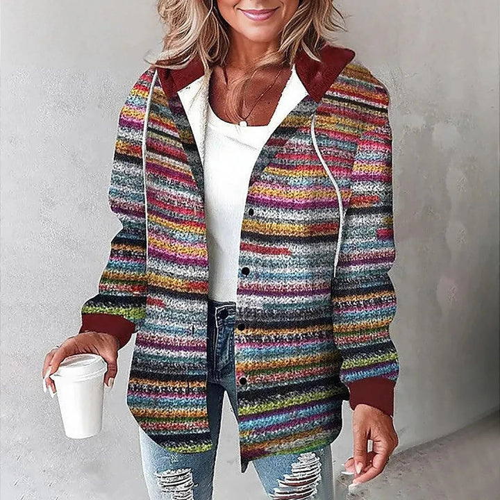PAIGE™ - Chic Plaid Long-Sleeve Button Down Hooded Jacket - Maison Léa &amp; Lou