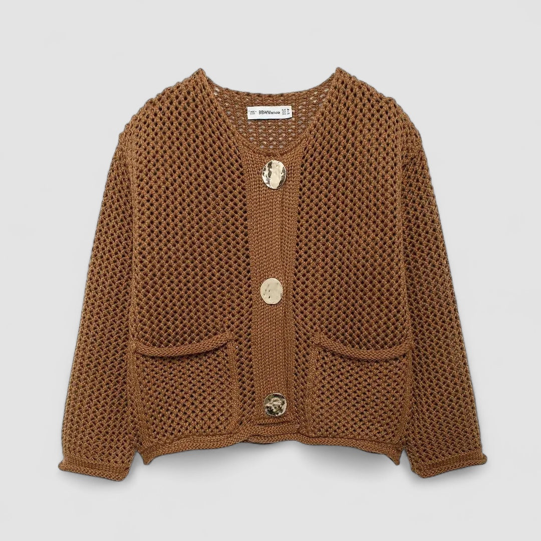 ROXY™ | Gold-Button Knitted Cardigan - Maison Léa & Lou