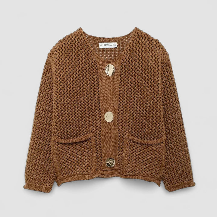 ROXY™ | Gold-Button Knitted Cardigan - Maison Léa &amp; Lou