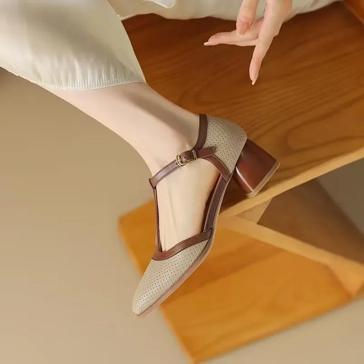 Isava™ | Mid Heel Shoes Real Leather - Maison Léa &amp; Lou