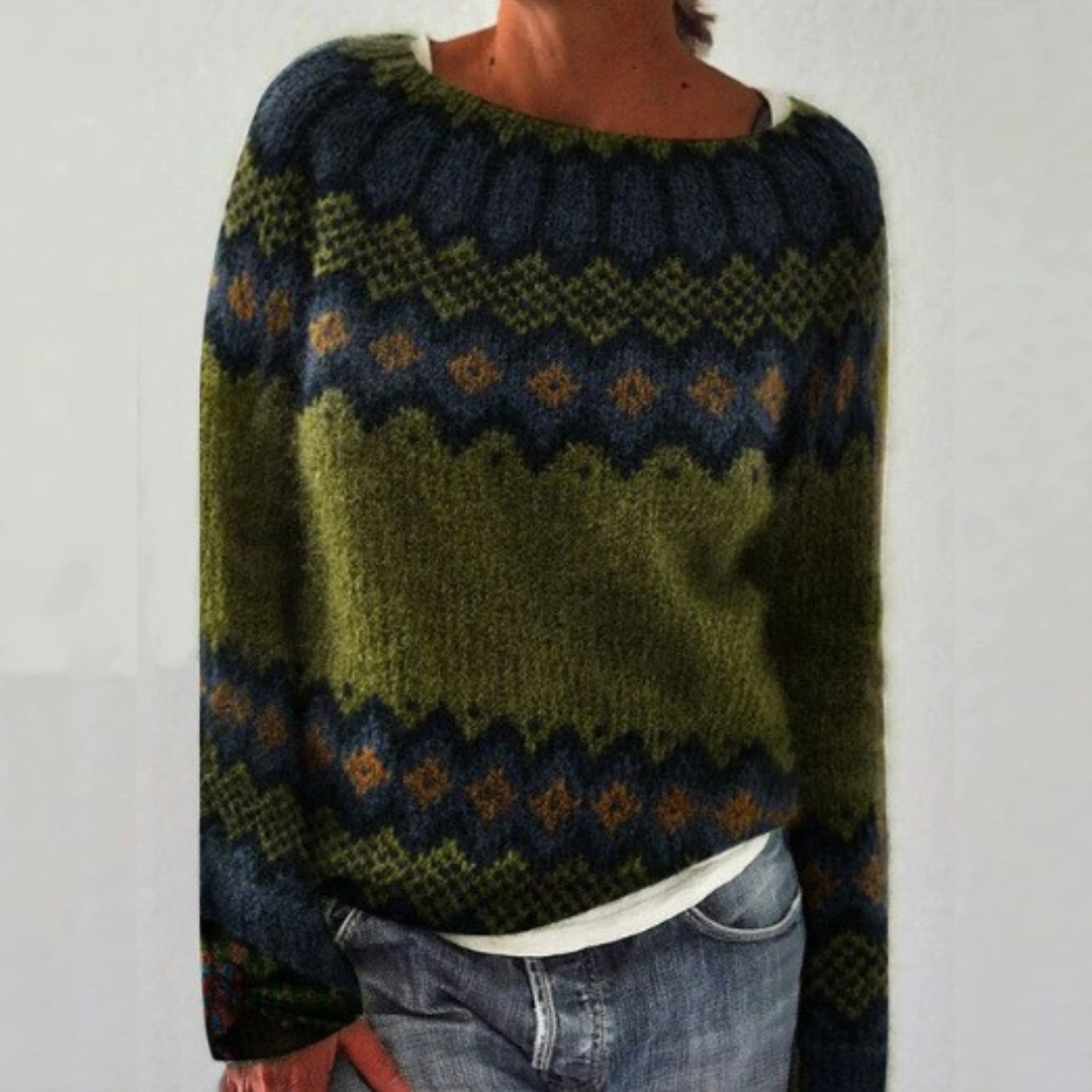 Willow - Retro Scandinavian knitted sweater - Maison Léa & Lou