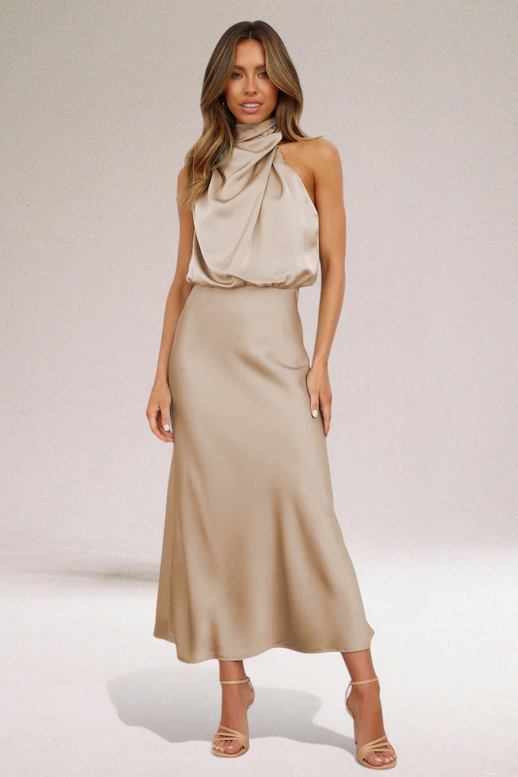 ELARA™ - Elegant Satin Evening Dress - Maison Léa & Lou