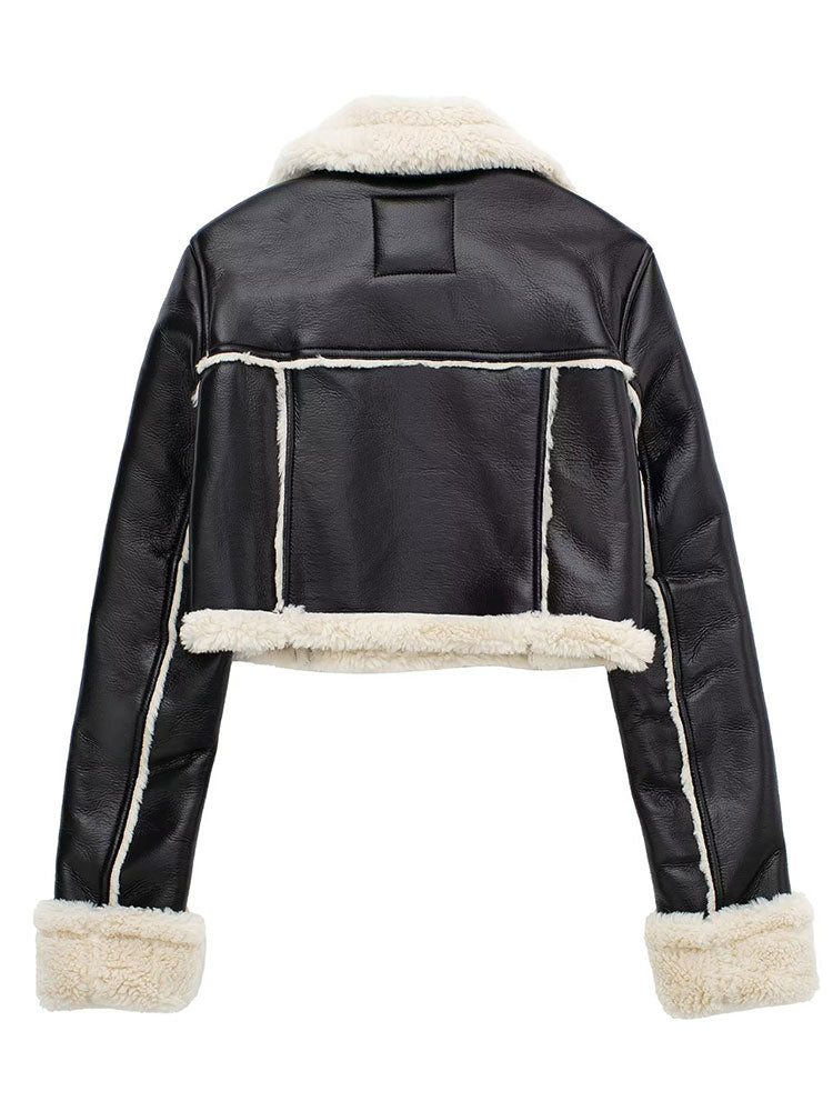 Liv | Cropped Shearling coat - Maison Léa &amp; Lou