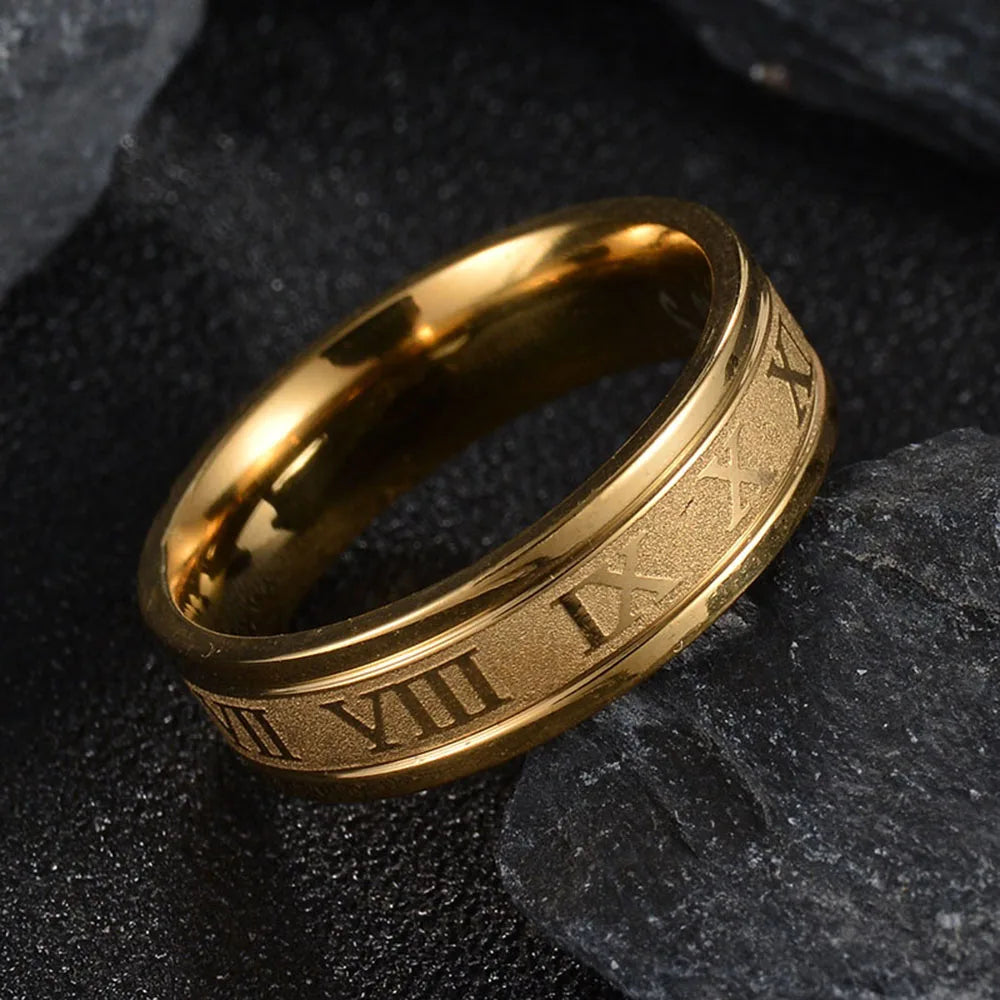 NOELLE™ – Modern Roman Numeral Ring - Maison Léa & Lou