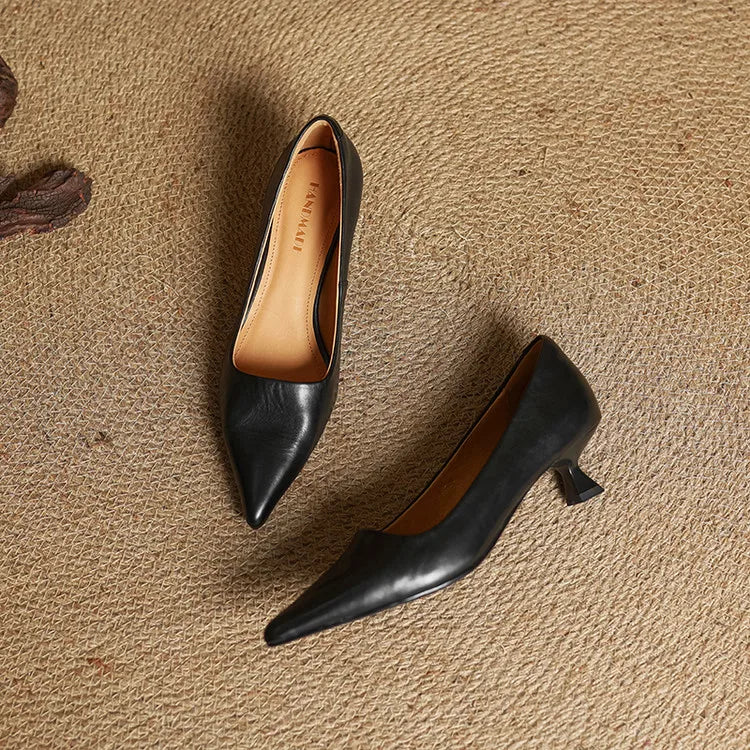 Sarah | Refined Pointed Toe Leather Pumps
