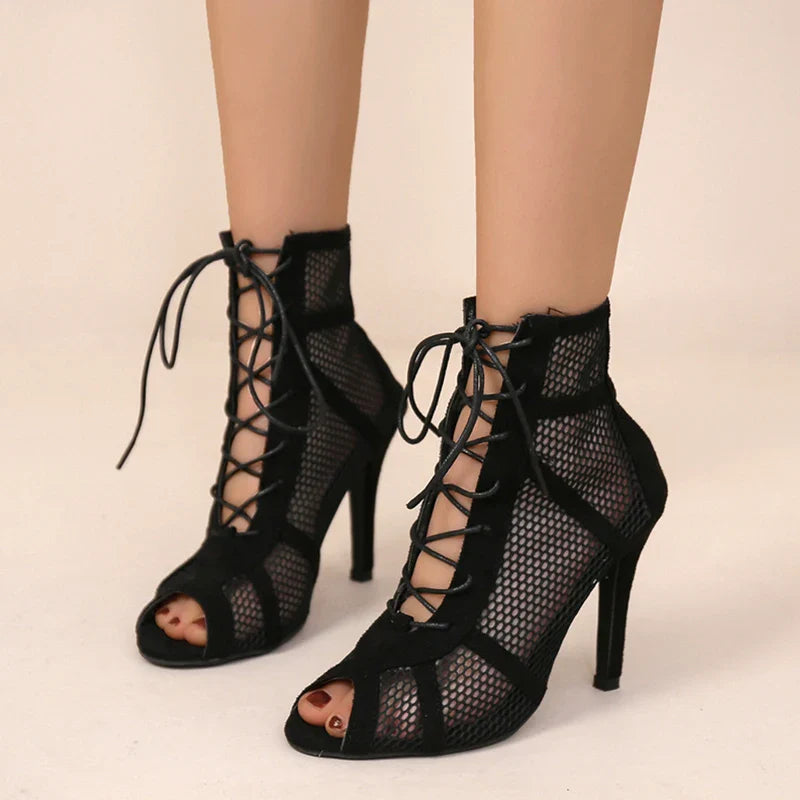GAYLE™ – Elegant Mesh High Heels - Maison Léa & Lou