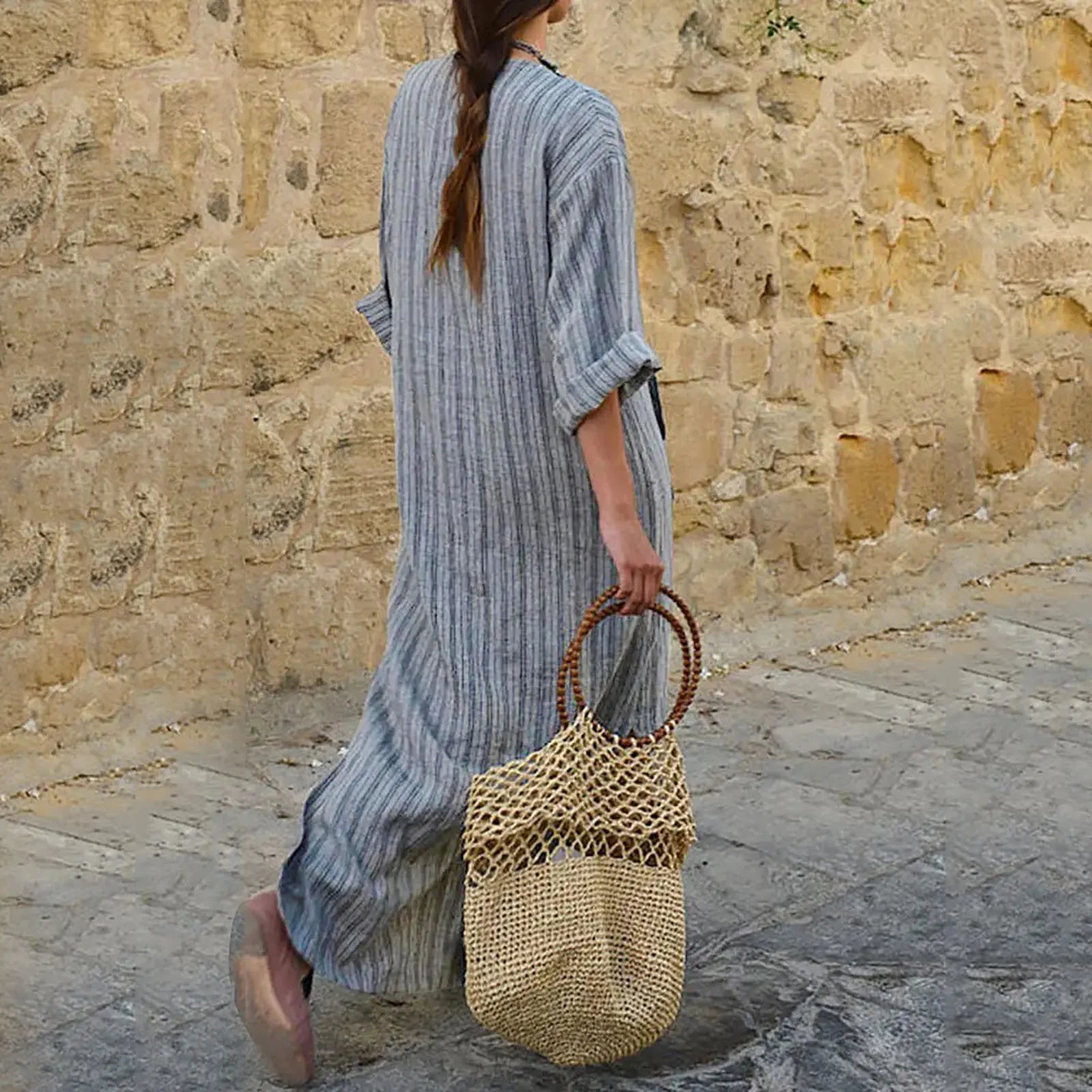 BO™ | Oversized Striped Dress - Maison Léa & Lou