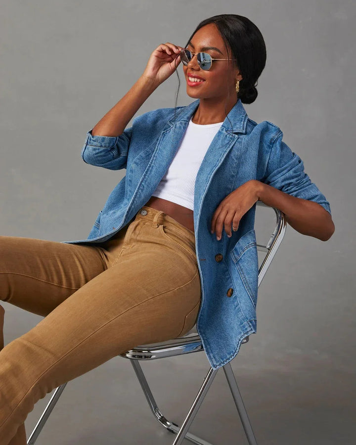 Mette™ | Denim Blazer - Maison Léa &amp; Lou